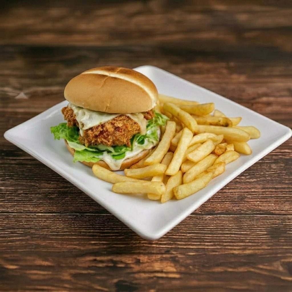 Chicken Sandwich & French Fries.