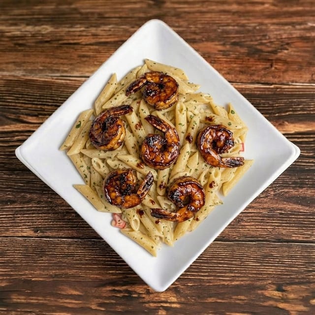 Jerk Shrimp Pasta.