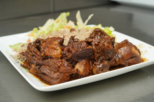Brown Stew Chicken Dinner.