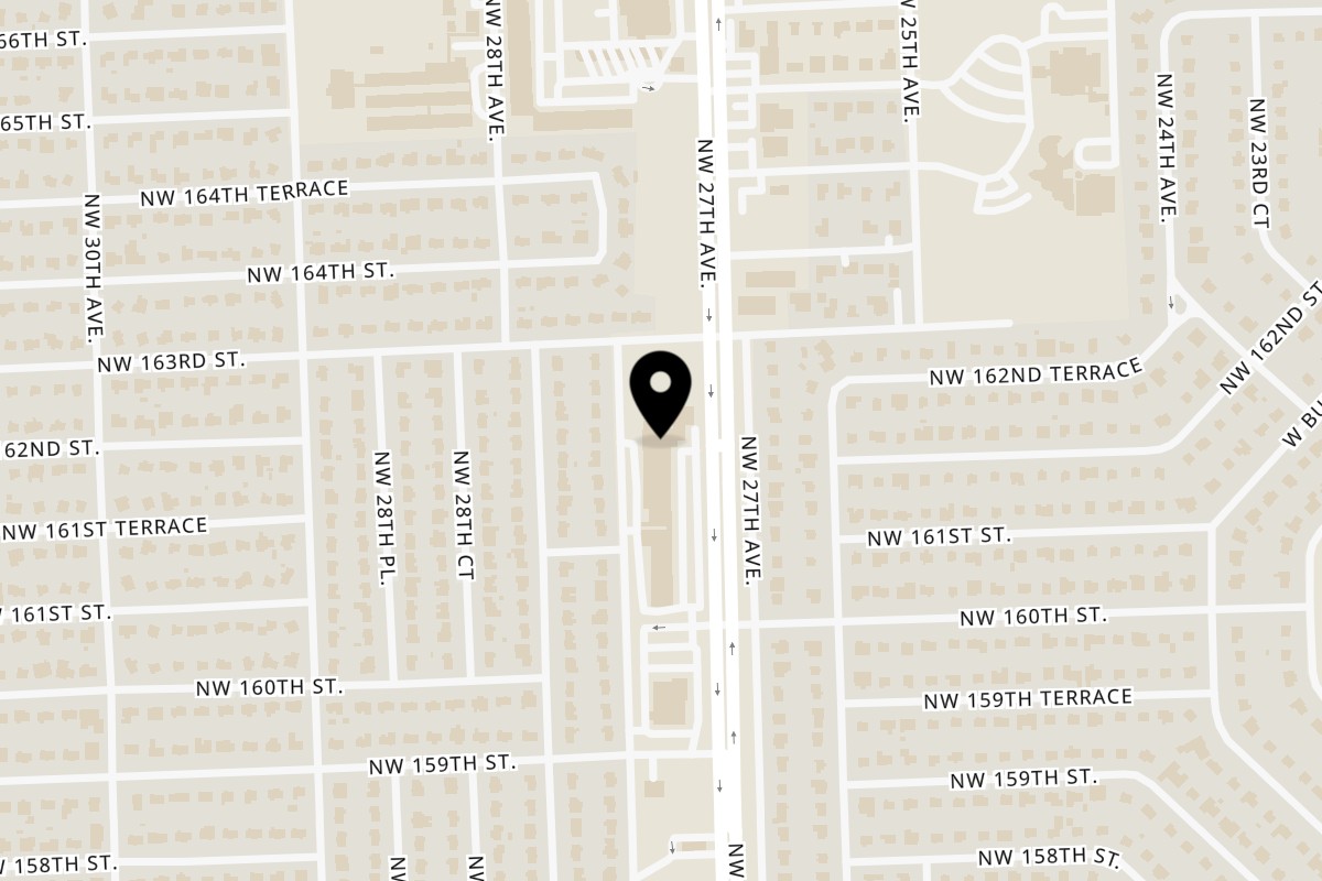 Map showing the location of Island Tings Miami Gardens on 16194 NW 27th Ave in Opa-locka